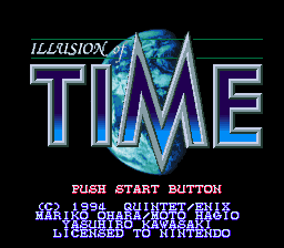 Illusion of Time (Europe) Title Screen